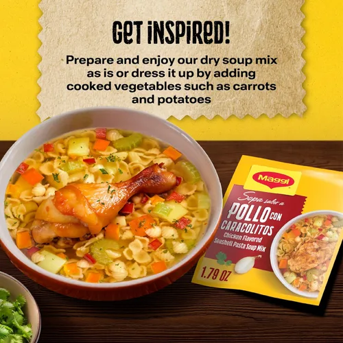Vista 5 de Maggi Mezcla de sopa de pasta con sabor a pollo, 2.11 onzas, 24