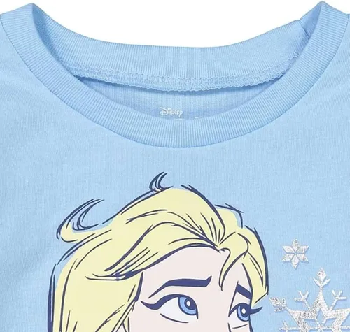 Vista 4 de Disney Frozen Princess Anna Elsa - Conjunto de camiseta y leggings para niñas pequeñas y grandes