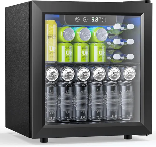 Vista 16 de Electactic - Refrigerador para bebidas de 24 latas, mini refrigerador de mostrador para refrescos, cerveza en lata, control de temperatura digital