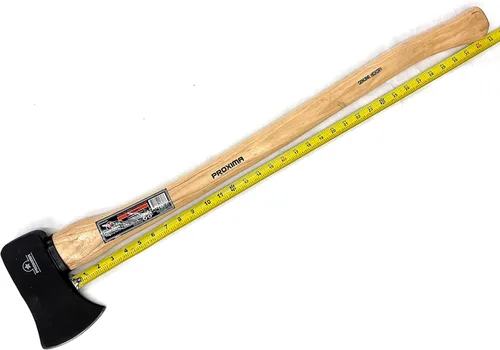 Vista 7 de Proxima 1005982294 - Hacha de punta única de 3.5 libras con mango de madera de nogal de 33 pulgadas, hoja curvada de acero de alto carbono de 5