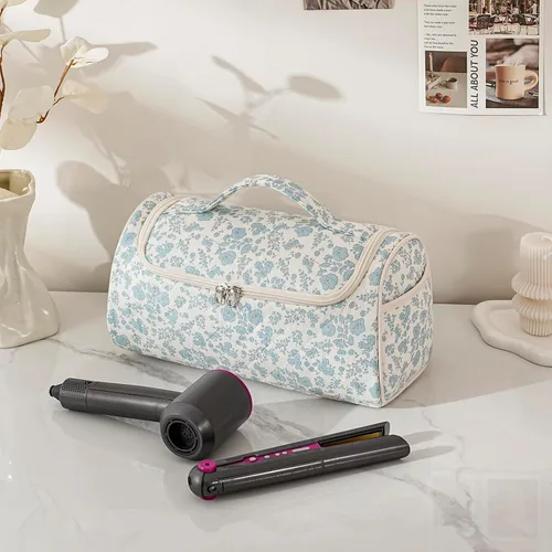 Vista 3 de RSRSLEII Bolsa de viaje acolchada para herramientas para el cabello, compatible con Dyson Airwrap y Shark Flexstyle, estuche de almacenamiento