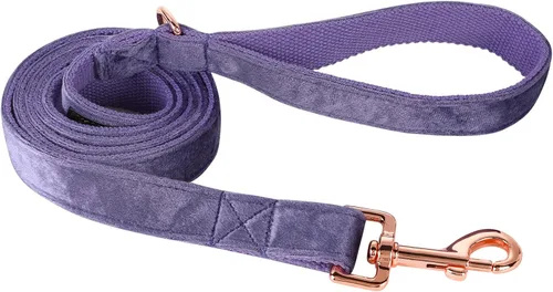 Vista 9 de ARING PET Correa para perro, correas de terciopelo para perro, collares a juego, hecha a mano, resistente correa de terciopelo negro para perros