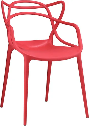 Vista 7 de Modway Enredado Moderno Moldeado Plástico Silla de Cocina y Comedor en Negro - Totalmente Montada