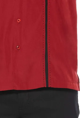 Vista 3 de Cubavera Paneles de inserción de manga corta para hombre con camisa de puntada