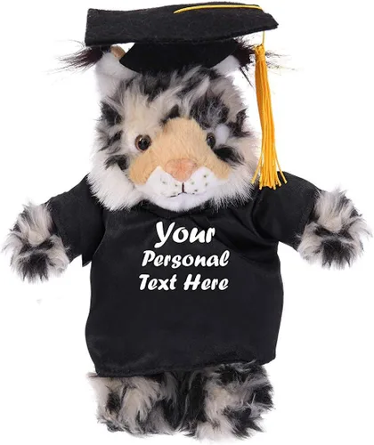 Vista 6 de Plushland Juguetes de peluche de 8 pulgadas, regalos de regalo para el día de graduación, texto personalizado, nombre o logotipo de tu escuela