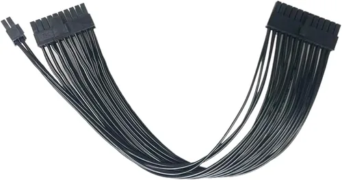 Vista 2 de GinTai ATX - Cable de extensión de fuente de alimentación de 24 pines, cable extensor PWM de 24 pines, cable trenzado (11.8 in)