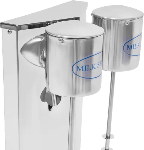 Vista 6 de Mezclador de bebidas eléctrico de doble cabezal para batido de leche comercial, licuadora de acero inoxidable, 2 x 180 W, 10000-14000 rpm, velocidad