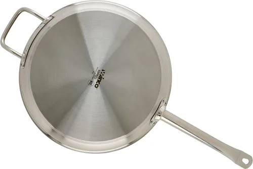 Vista 5 de Winco - Sartén de acero inoxidable de 12 pulgadas con mango auxiliar