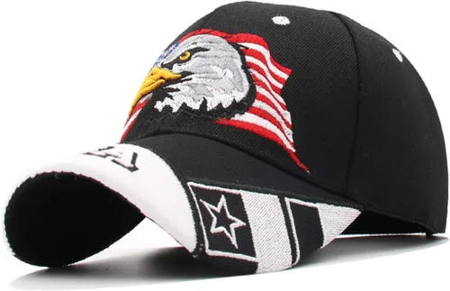 Vista 10 de Anna-Kaci Gorra de béisbol con velcro ajustable en relieve en 3D con bandera estadounidense de Estados Unidos