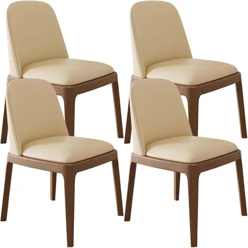 Vista 16 de Juego de 2/4 sillas de comedor, sillas de comedor de madera, silla tapizada para sala de estar, silla de vestíbulo sin brazos con respaldo curvo