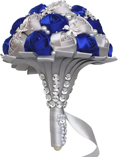 Vista 17 de XINNI Ramo de boda negro para novia, dama de honor, satén con diamantes de imitación y perlas para boda, fiesta de quinceañera, negro y marfil