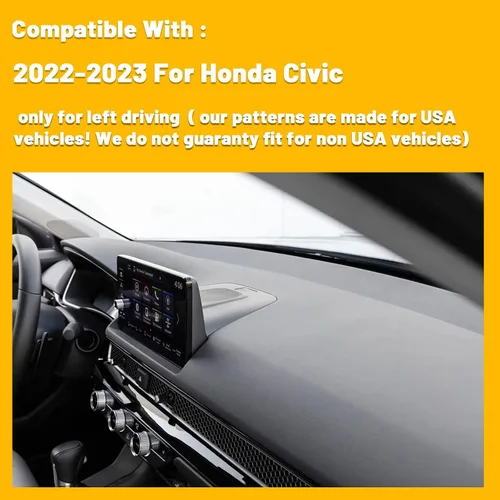 Vista 6 de Tapete para Tablero Compatible con Honda 11th Civic 2022 2023 Protector Antideslizante Personalizado con Borde Negro (Forro para Tablero)