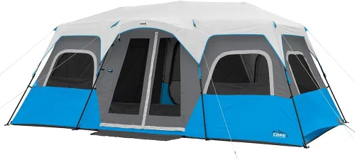 Vista 11 de CORE Instant Cabin Tents with LED Lights Family Multi Room Lighted Pop Up Tents for Camping Included Storage Pockets for Camping Accessories