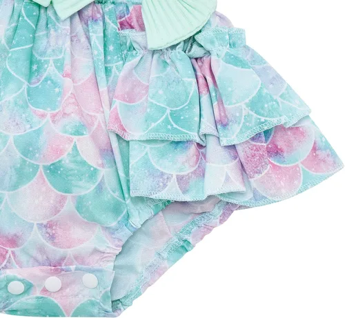 Vista 6 de UNICOMIDEA Ropa de bebé para niñas de 0 a 18 meses, body de manga con volantes y diadema