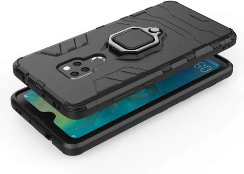 Vista 5 de Funda para Huawei Mate 20 con protector de pantalla de vidrio templado y soporte magnético para anillo con soporte, accesorios delgados para celdas
