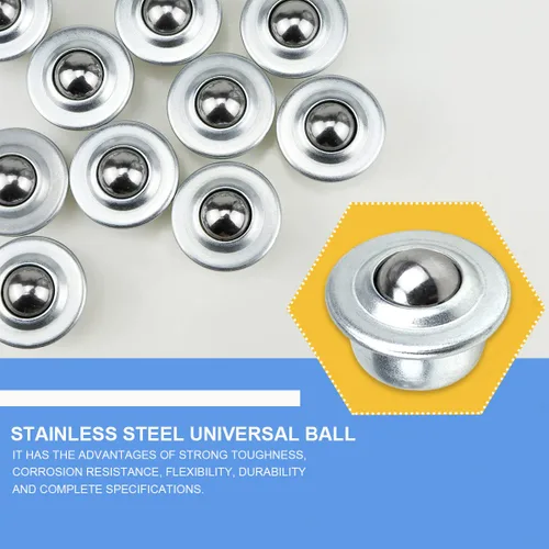 Vista 3 de FERCAISH 10 unidades de rodillos de acero inoxidable rodamientos de transferencia de bolas de rotación universal unidades de transferencia de bolas