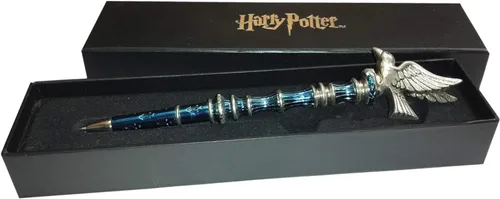 Vista 2 de The Noble Collection Harry Potter Ravenclaw - Bolígrafo chapado en plata, 8 pulgadas (8.3 in) rematado con la mascota Raven House de Ravenclaw