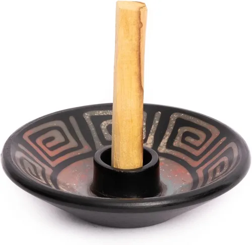 Vista 16 de Luna Sundara Auténtico soporte para palitos de Palo Santo de cerámica de Perú y soporte para incienso, incluye 5 palitos de Palo Santo hechos a mano