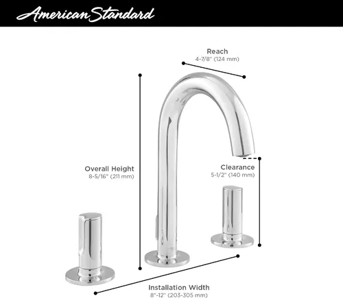 Vista 2 de American Standard 7105821.243 Studio S Grifo generalizado con manijas de perilla, negro mate