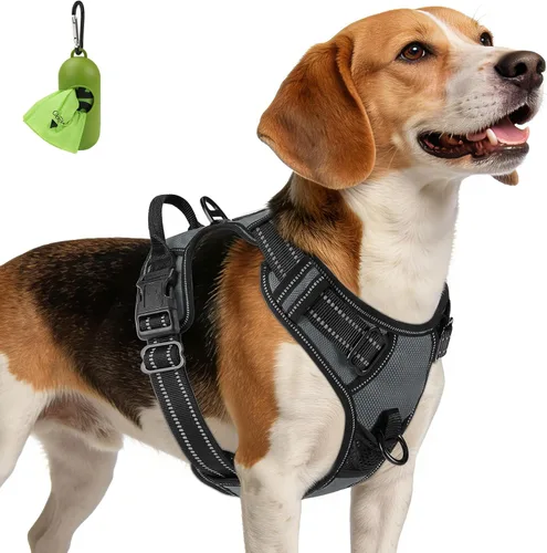 Vista 32 de Joytale Arnés sin tirones para perros pequeños, chaleco reflectante para mascotas con clip frontal, arnés acolchado suave ajustable con asa de fácil