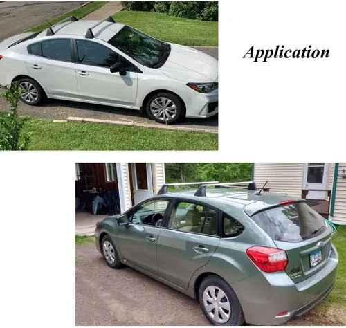 Vista 2 de Barras transversales para portaequipajes de techo Subaru Impreza 2017-2023, color plateado Load-Bearing 165LBS, 2Pcs Roof Luggage Carrier