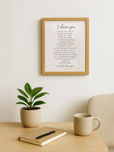 Vista 6 de AMERICAN LUXURY GIFTS I Choose You Arte de Pared 8x10 Sin Marco Impreso Poético Romántico para Regalo de Aniversario, Boda o Día de San Valentín