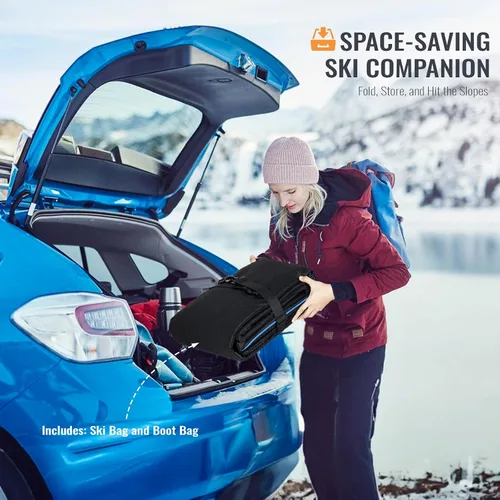 Vista 6 de GoHimal Ski Bag & Boot Bag Combo, Padded Ski Carrier Fits Skis Up to 200CM, Fits Boots Up to US13, Safety Reinforced, Water-Resistant, Ski Travel