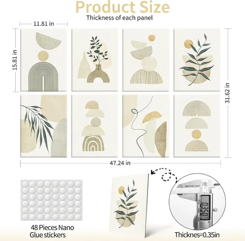 Vista 5 de Art3d paneles insonorizantes para pared 48"x32", paquete de 8 paneles acústicos de pared con arte, paneles de pared decorativos y absorbentes