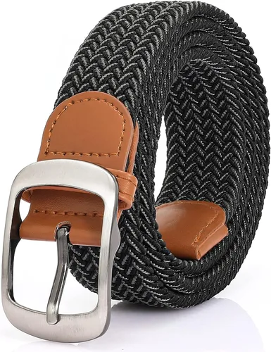 Vista 12 de XZQTIVE Cinturón trenzado elástico para hombres y mujeres, cinturón de golf tejido multicolor, cinturones elásticos para jeans 00 Estilo1