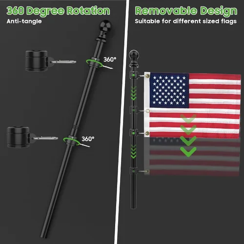 Vista 6 de 10L0L Kit de soporte para bandera de carrito de golf y poste de bandera universal para Yamaha EZGO Club Car, soporte resistente para carrito