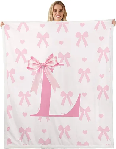 Vista 21 de Manta de franela rosa con lazo, estilo princesa, manta de forro polar de ensueño para decoración del hogar, sofá, sofá, manta romántica de forro