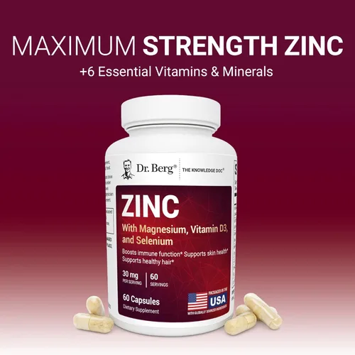 Vista 5 de Dr. Berg Zinc 30mg mejorado con magnesio, vitamina D3, selenio y cobre – Suplementos de zinc para hombres y mujeres – Zinc quelado para apoyo