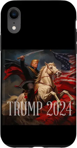 Vista 24 de iPhone 16 Donald Trump - 2024 - American Flag - Horse - Funda de espada