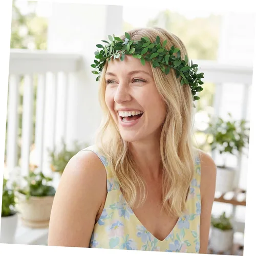 Vista 4 de DIY Diademas Accesorio 24.6 ft Hoja Verde Decorativo Ratán Artificial Alambre Vine para Boda