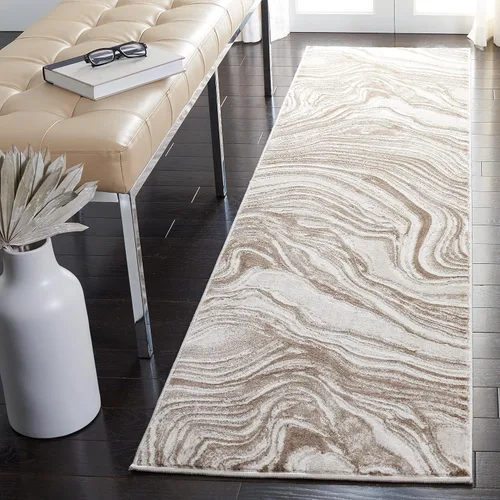 Vista 18 de SAFAVIEH Meadow Collection - Alfombra para pasillo, 2 x 7 pies, azul y gris, diseño abstracto moderno, no desprende pelusa y de fácil cuidado, ideal