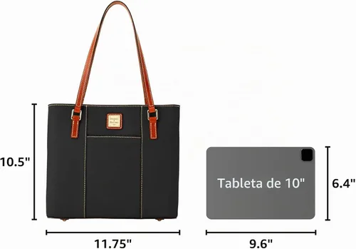 Vista 3 de Dooney & Bourke Women's Lexington Tote in Pebble Grain Leather, Handbag with Long Leather Shoulder Straps Negro