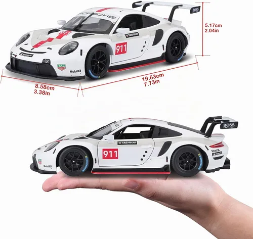 Vista 5 de Bburago Porsche 911 RSR GT - Coche coleccionable fundido a presión a escala 1:24