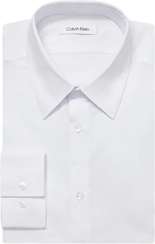 Vista 3 de Calvin Klein Camisa de vestir para hombre, ajuste delgado, no necesita planchado
