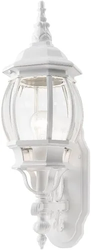 Vista 7 de Livex Lighting 7520-04 - Farol de pared para exteriores con pantallas de vidrio biselado transparente, negro, 21 x 7 x 21 pulgadas