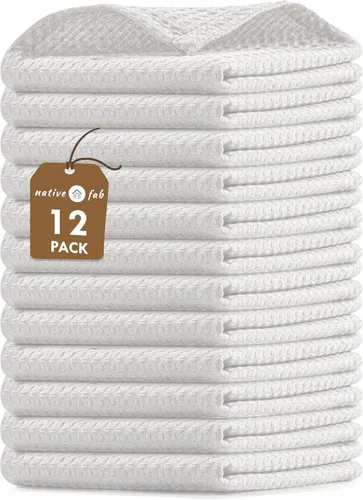Vista 30 de Native Fab Juego de 8 toallas de cocina y paños de cocina, absorbentes, duraderos, de secado rápido para limpiar, cocinar, hornear, ideal