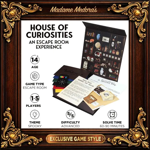 Vista 2 de La casa de las curiosidades de Madame Medora: Atractivo kit de juego de resolución de misterios con temática de fantasmas para adultos. Archivos