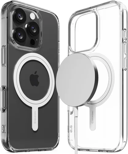 Vista 10 de Sinjimoru Funda para iPhone a prueba de golpes con MagSafe, PC y TPU Funda transparente para iPhone Funda para iPhone para Magsafe. M-Airclo