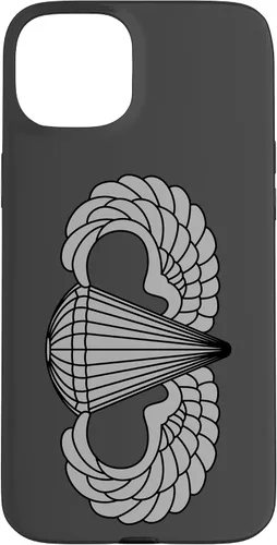 Vista 8 de Insignia básica de paracaidista para iPhone 14, alas de salto aerotransportadas, funda gris