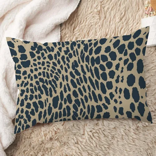 Vista 22 de ArogGeld Funda de cojín lumbar con estampado de leopardo y guepardo negro, funda de almohada para sofá, con manchas de animales marrones y negros