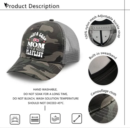 Vista 7 de devor Hats just a Good mom with a Hood Playlist Dad Hat for Women Graphic Denim Hats Adjustable