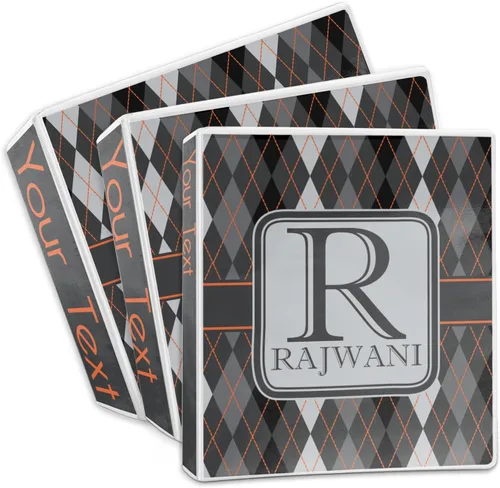 Vista 3 de Carpeta personalizada de 3 anillas moderna y elegante con rombos - 1 pulgada