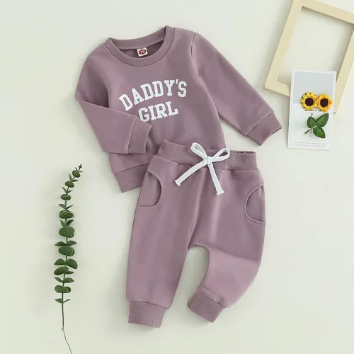 Vista 5 de FYBITBO 2 piezas de ropa de otoño e invierno para bebé niña, sudadera con capucha y pantalones de camuflaje, conjuntos de ropa