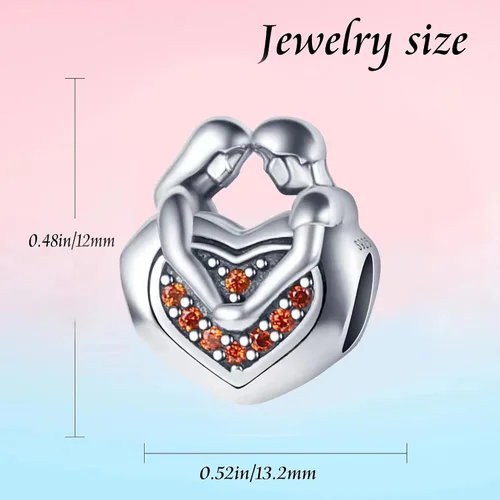 Vista 3 de Abalorios de plata de ley 925 para pulseras Pandora, regalos de joyería para mujer y niña.