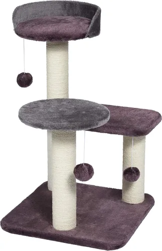 Vista 2 de Prevue Pet Products Kitty Power Paws Play Palace – Torre para gatos interior y condominio con postes rascadores, camas de felpa, plataformas