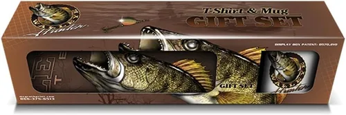 Vista 3 de Walleye Walleye Hunter - Juego de camiseta y taza (100% algodón), diseño de Walleye Walleye Hunter
